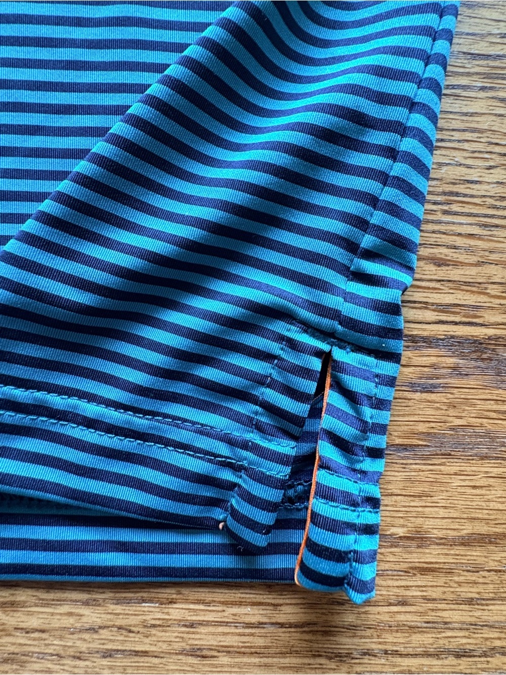Maelreg Teal and Navy Performance Striped Polo- boys 14/16 - Picture 5 of 11